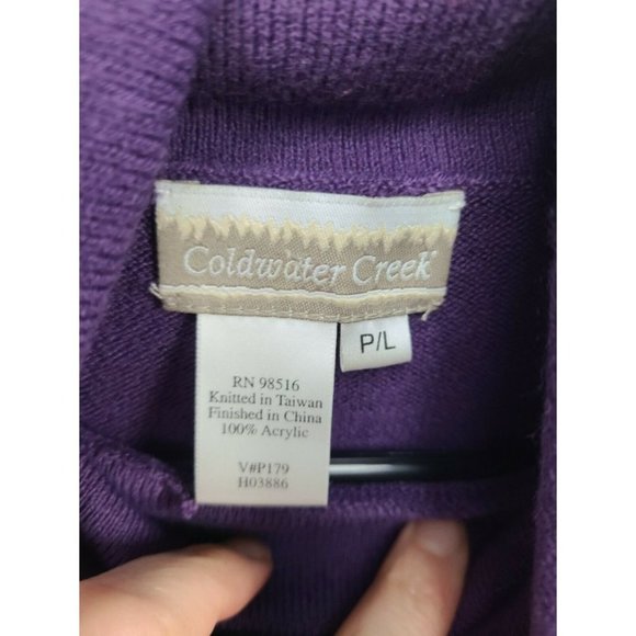 COLDWATER Creek Purple Pullover Sweater Size PM - Picture 5 of 6